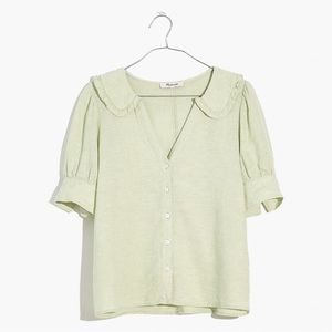 Madewell Linen-Blend Peter Pan Collar Shirt